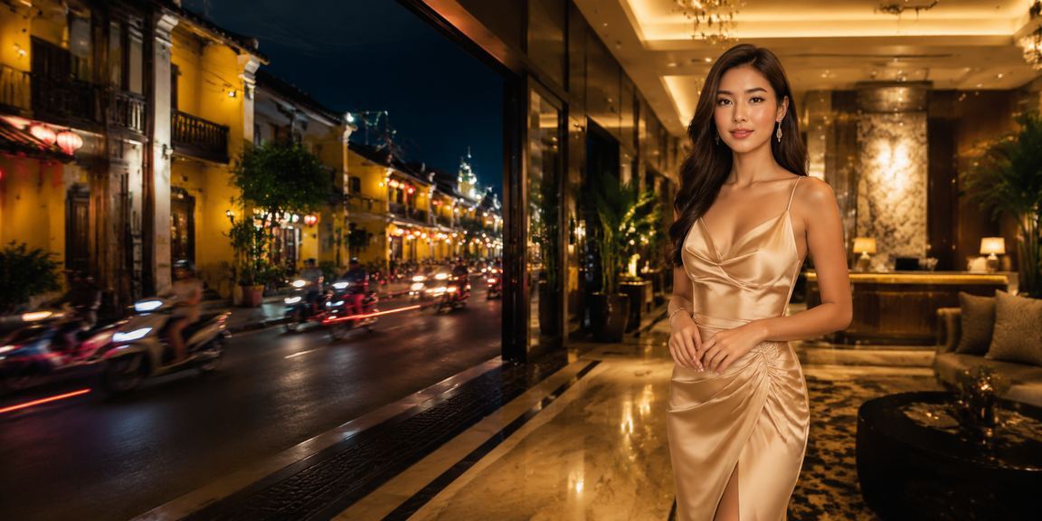 Màn hình đăng ký nhận bonus neon tại Hội An về đêm